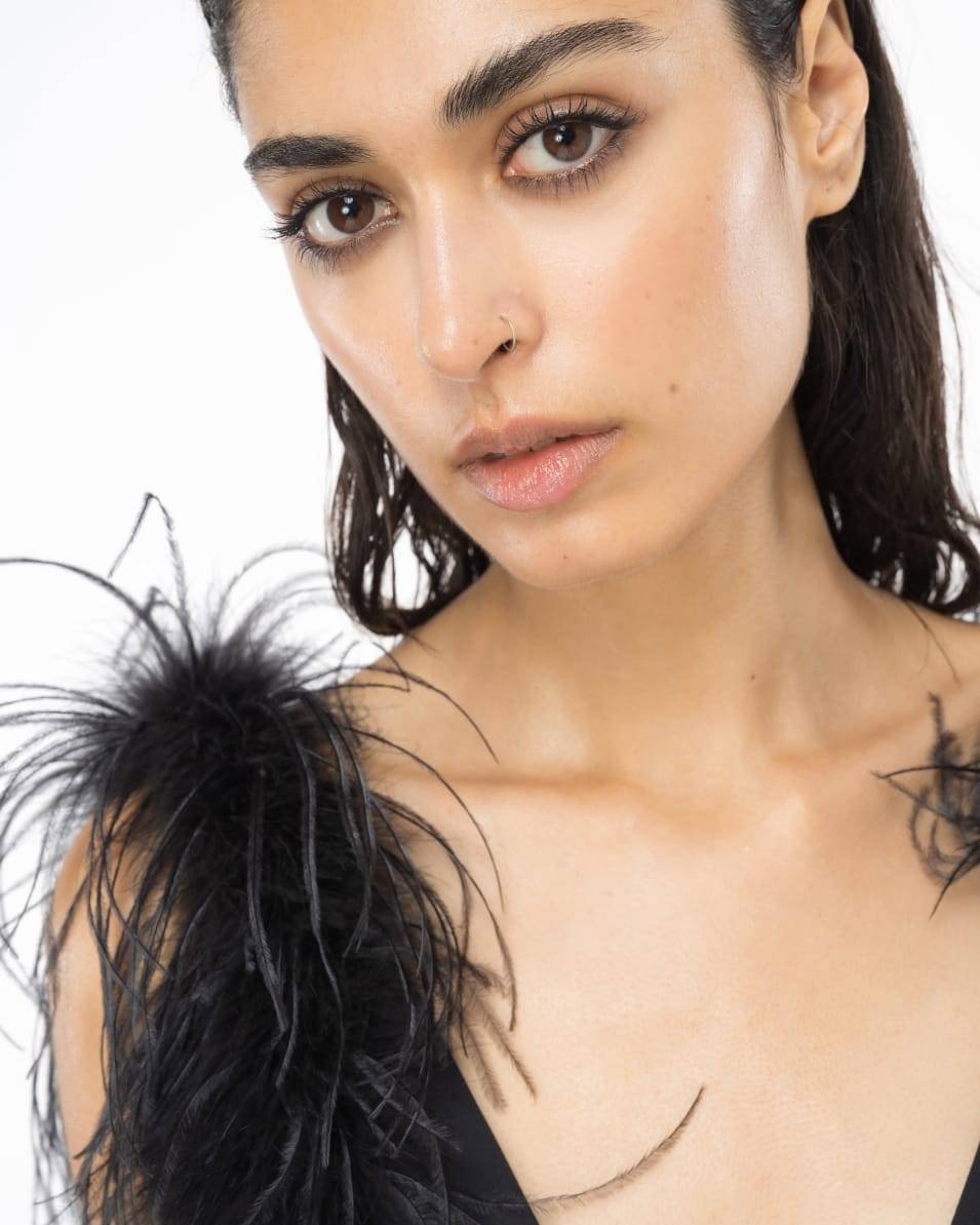 Pinko Minikleid Mit Federn