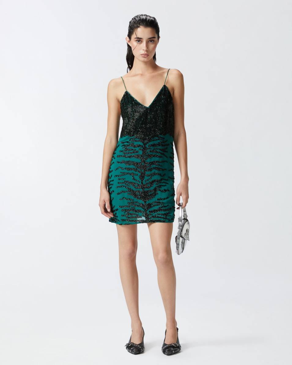 Pinko Minikleid Mit Pailletten-Zebramuster