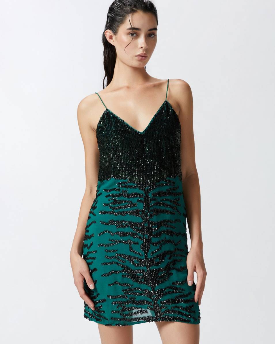 Pinko Minikleid Mit Pailletten-Zebramuster