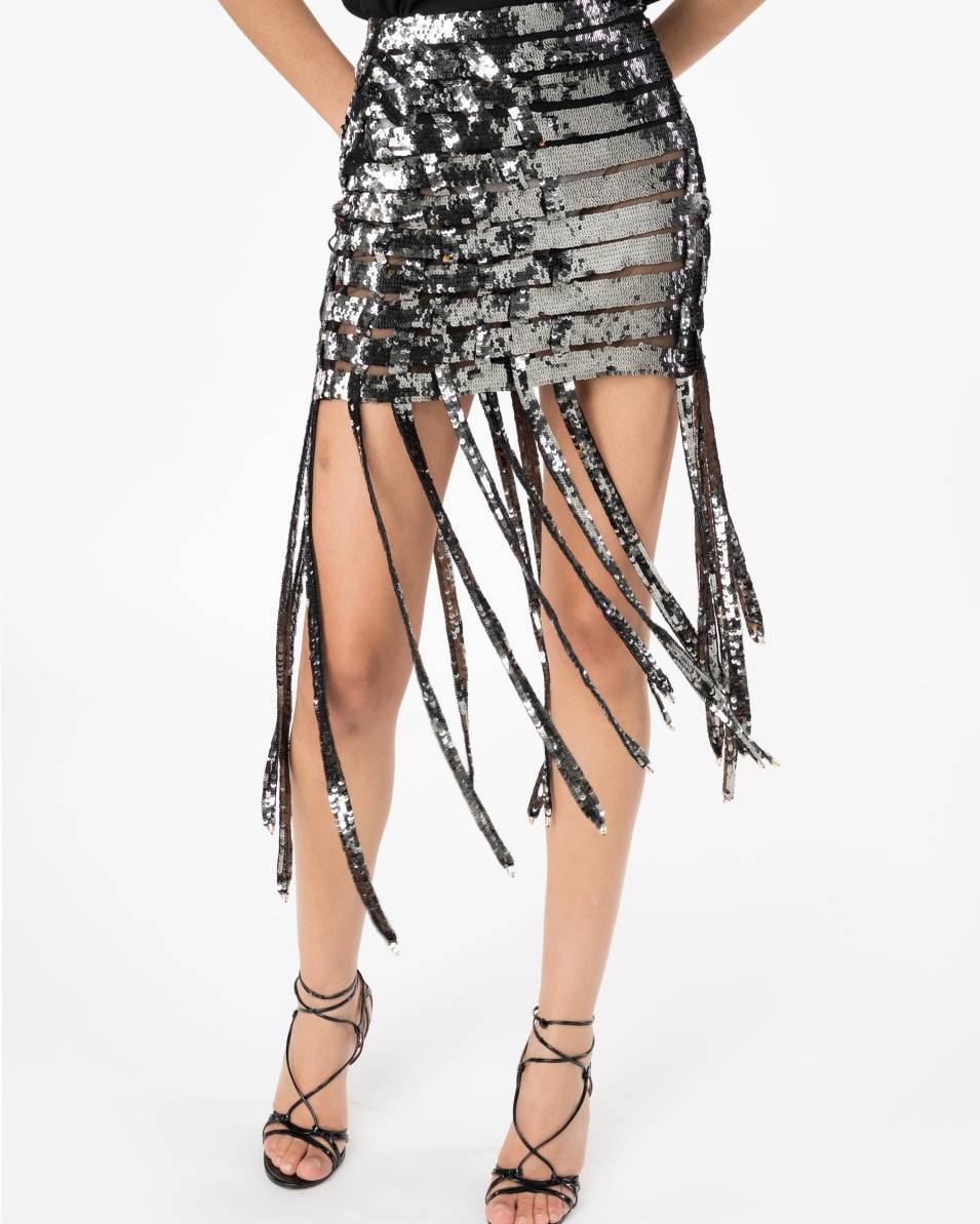 Pinko Minirock Paillettenbänder Mit Fransen