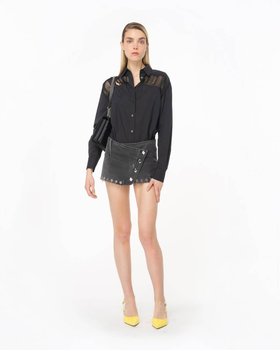 Pinko Musselin-Hemdbluse Mit Fransen