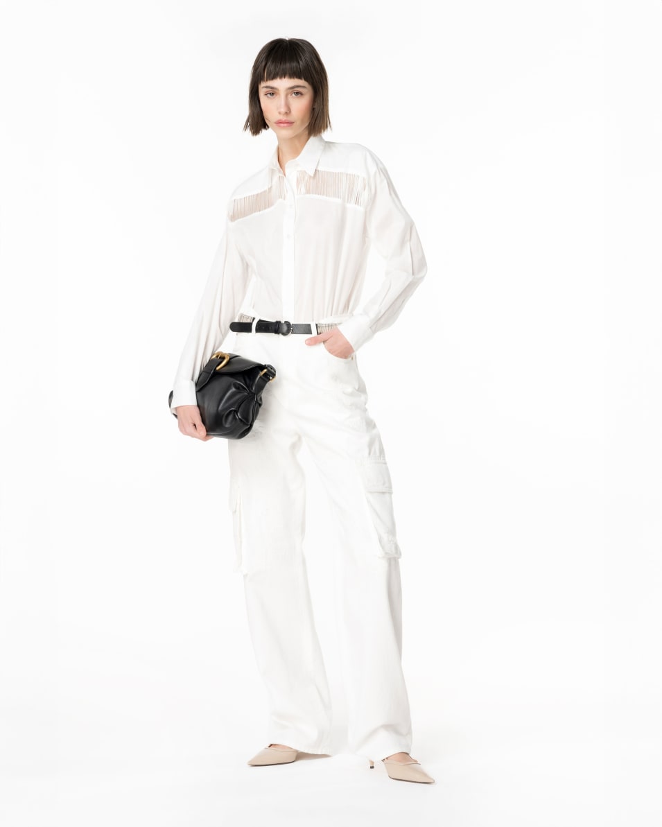 Pinko Musselin-Hemdbluse Mit Fransen