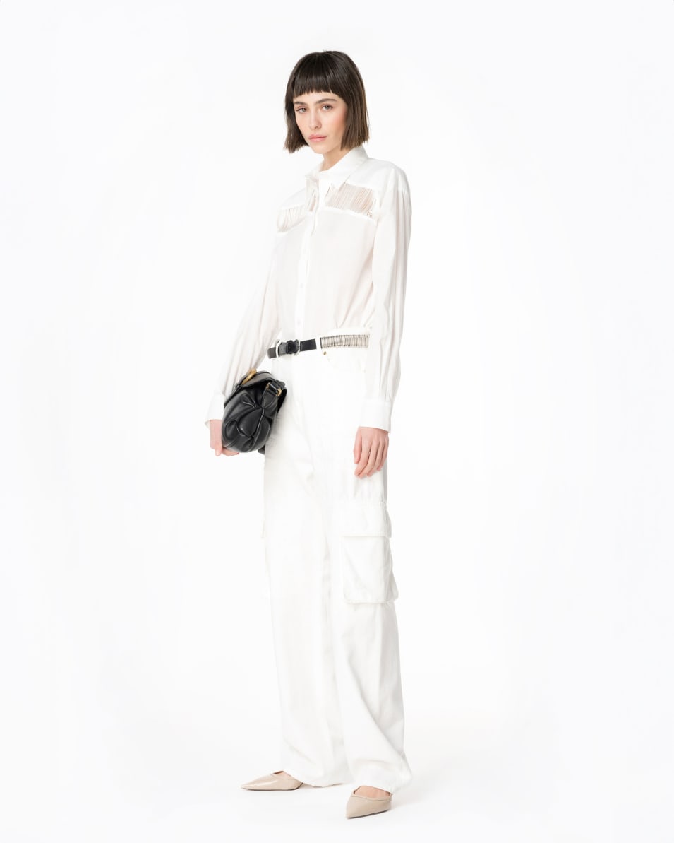 Pinko Musselin-Hemdbluse Mit Fransen