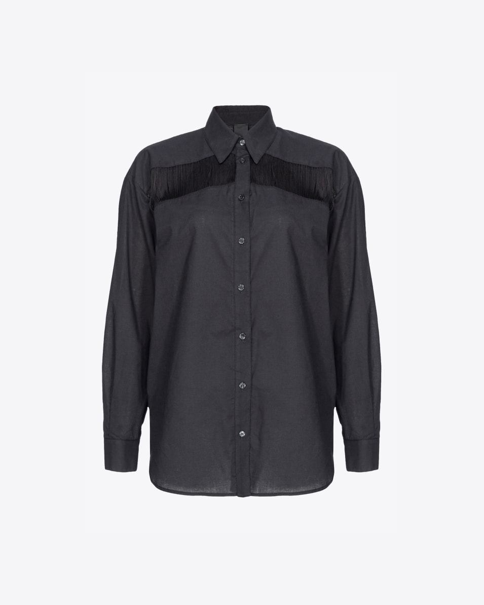 Pinko Musselin-Hemdbluse mit Fransen