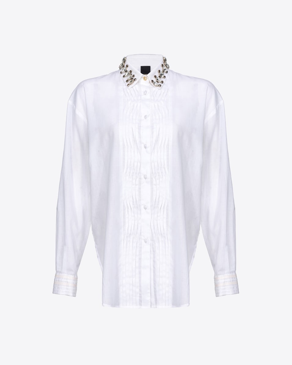 Pinko Musselinbluse mit Schmuckkragen