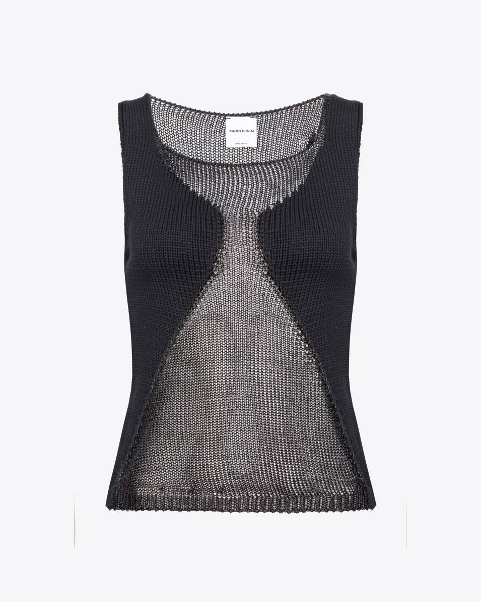 Pinko Netz-Top Patch Transparent