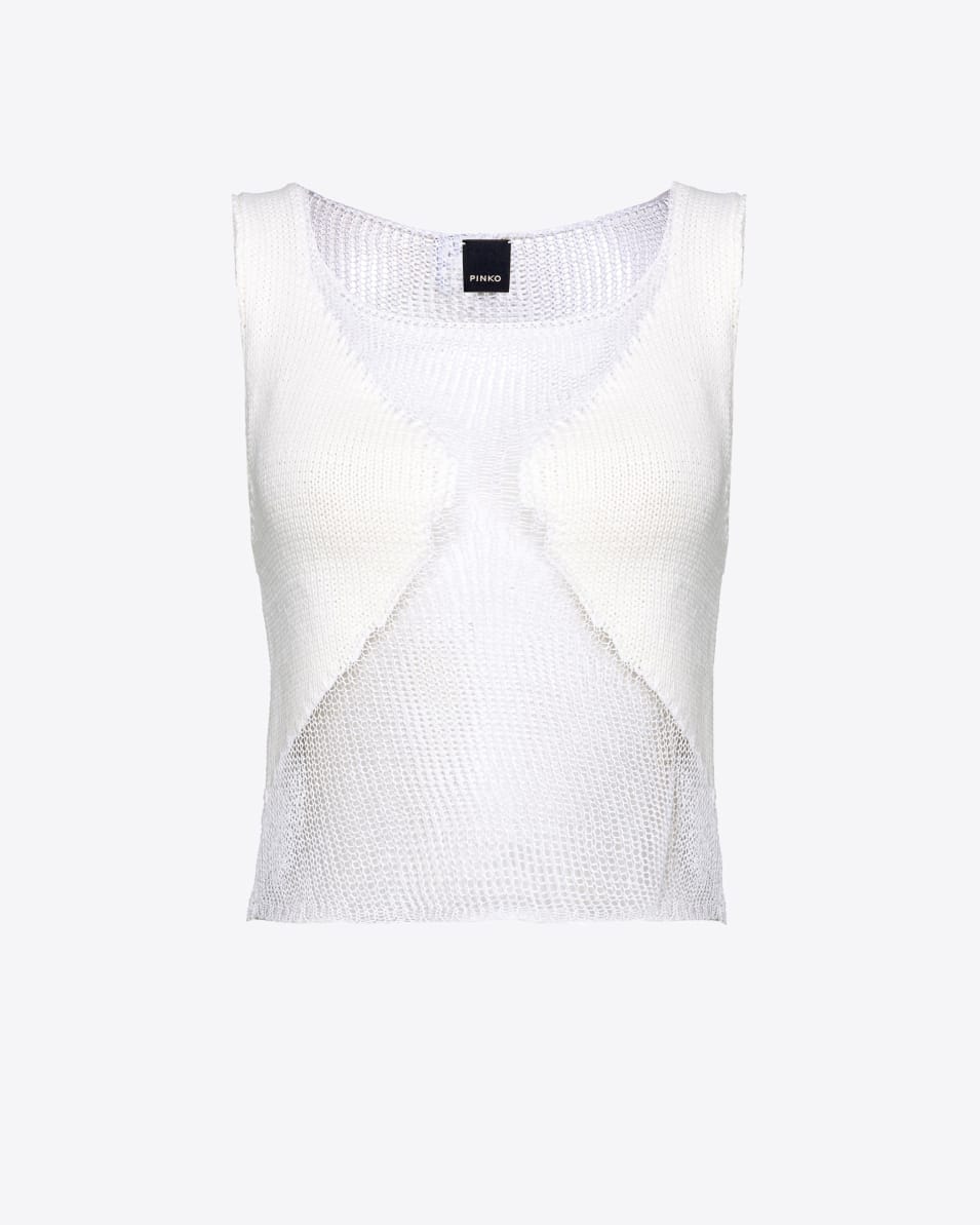 Pinko Netz-Top Patch transparent