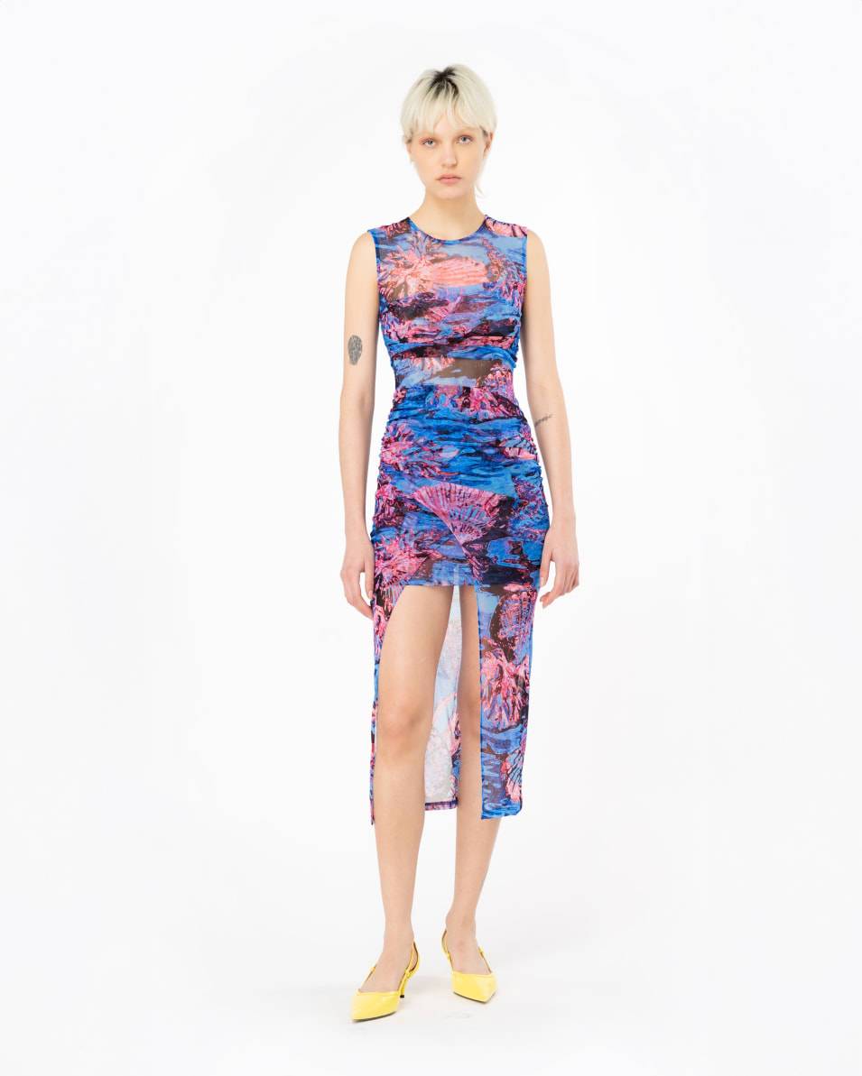 Pinko Netzkleid Print Chemical Sea