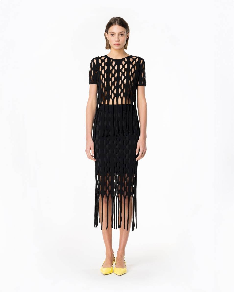 Pinko Oberteil In Netzoptik Mit Fransen