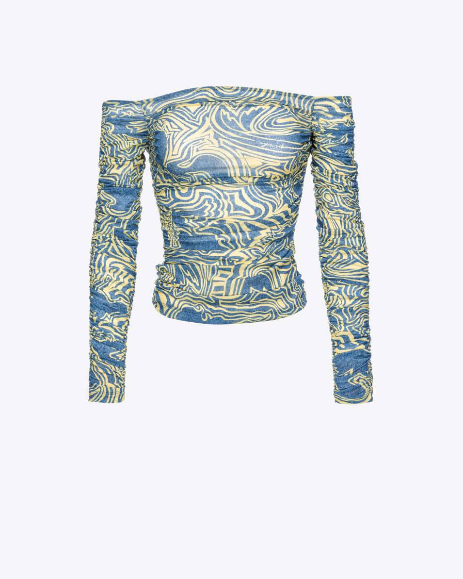 Pinko Off-Shoulder-Oberteil Meerjungfrau-Print