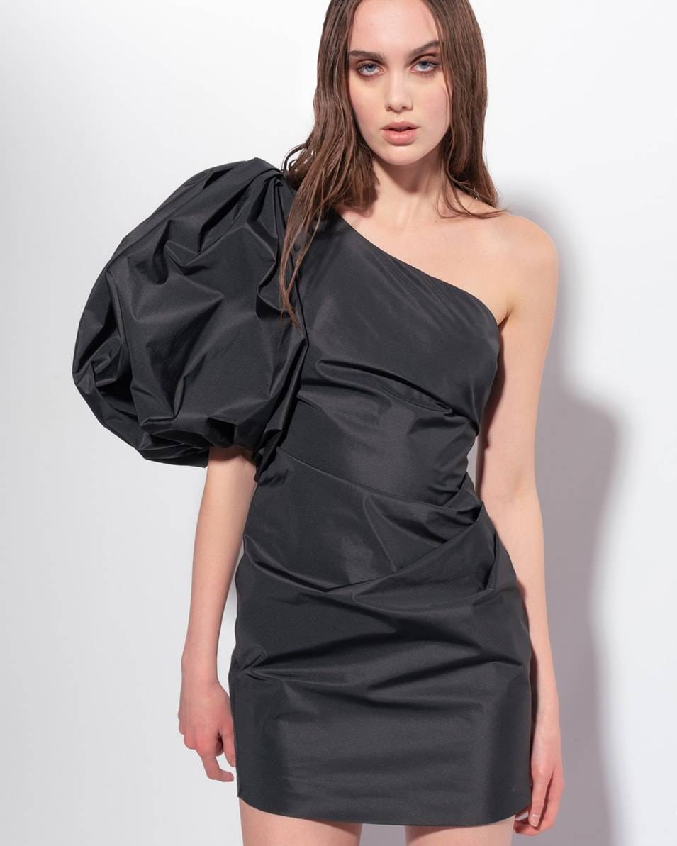 Pinko One-Shoulder-Minikleid Aus Taft