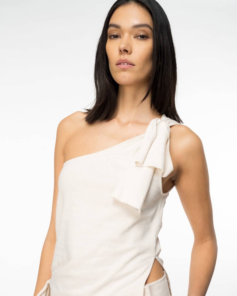 Pinko One-Shoulder-Top Baumwolle Und Leinen