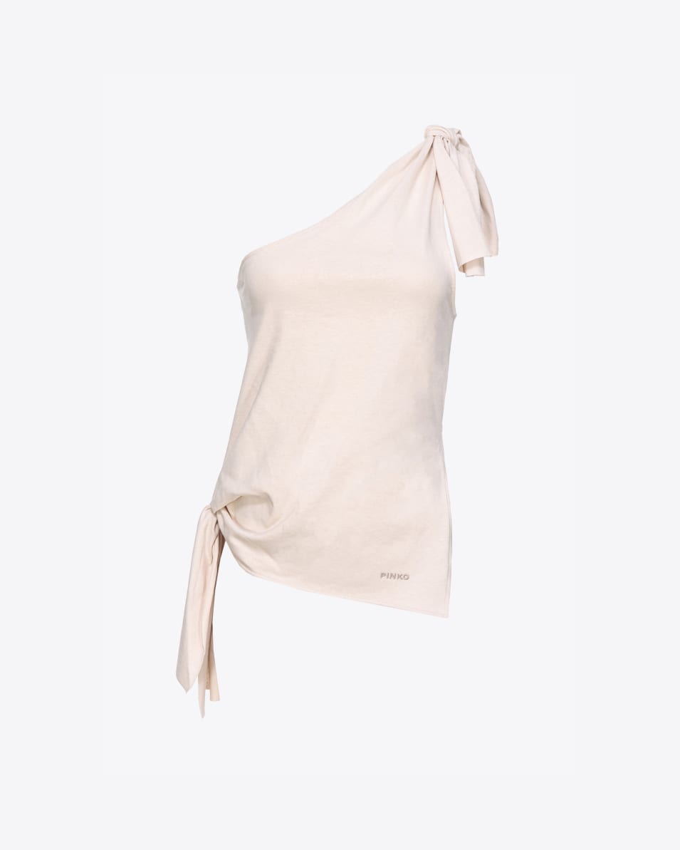 Pinko One-Shoulder-Top Baumwolle und Leinen