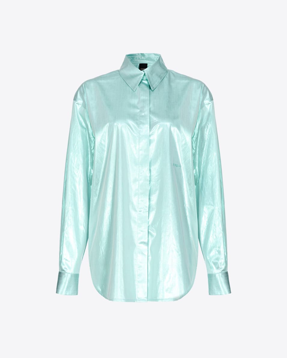 Pinko Oversize-Hemdbluse Aus Lurex-Popeline