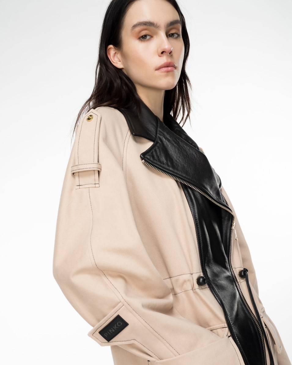 Pinko Parka Aus Baumwolle Und Leder