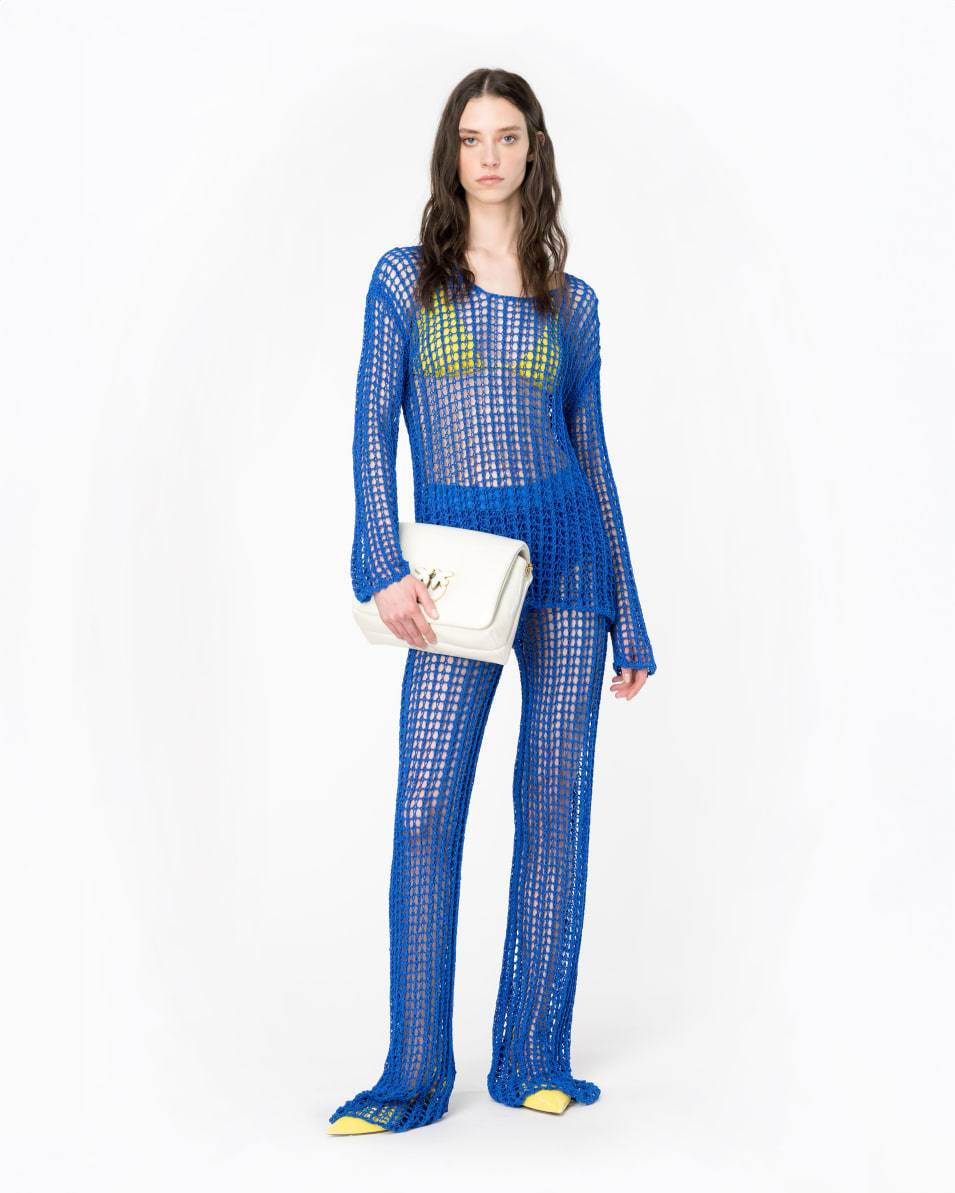 Pinko Pullover Schnurnetz Glänzend