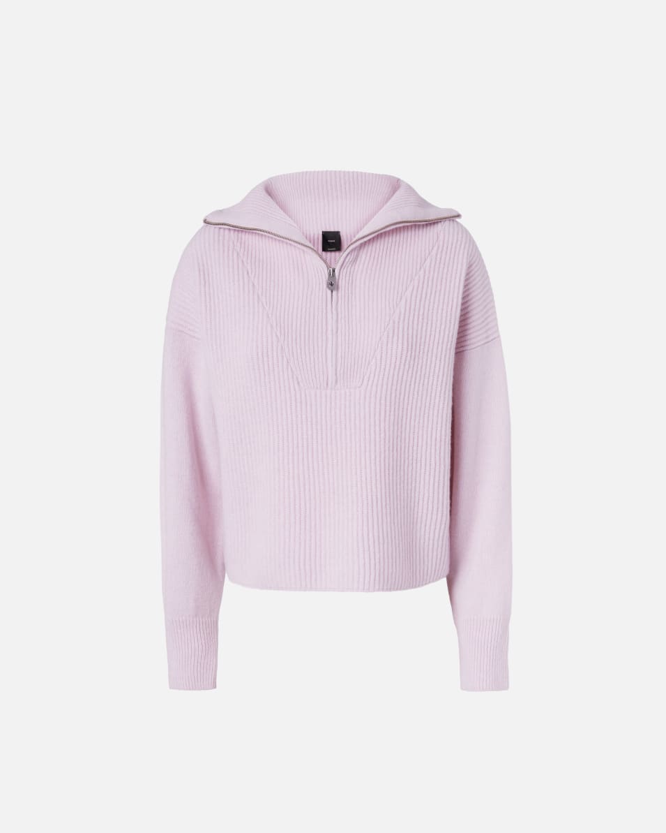 Pinko Rippstrick-Pulli mit Reißverschlusskragen