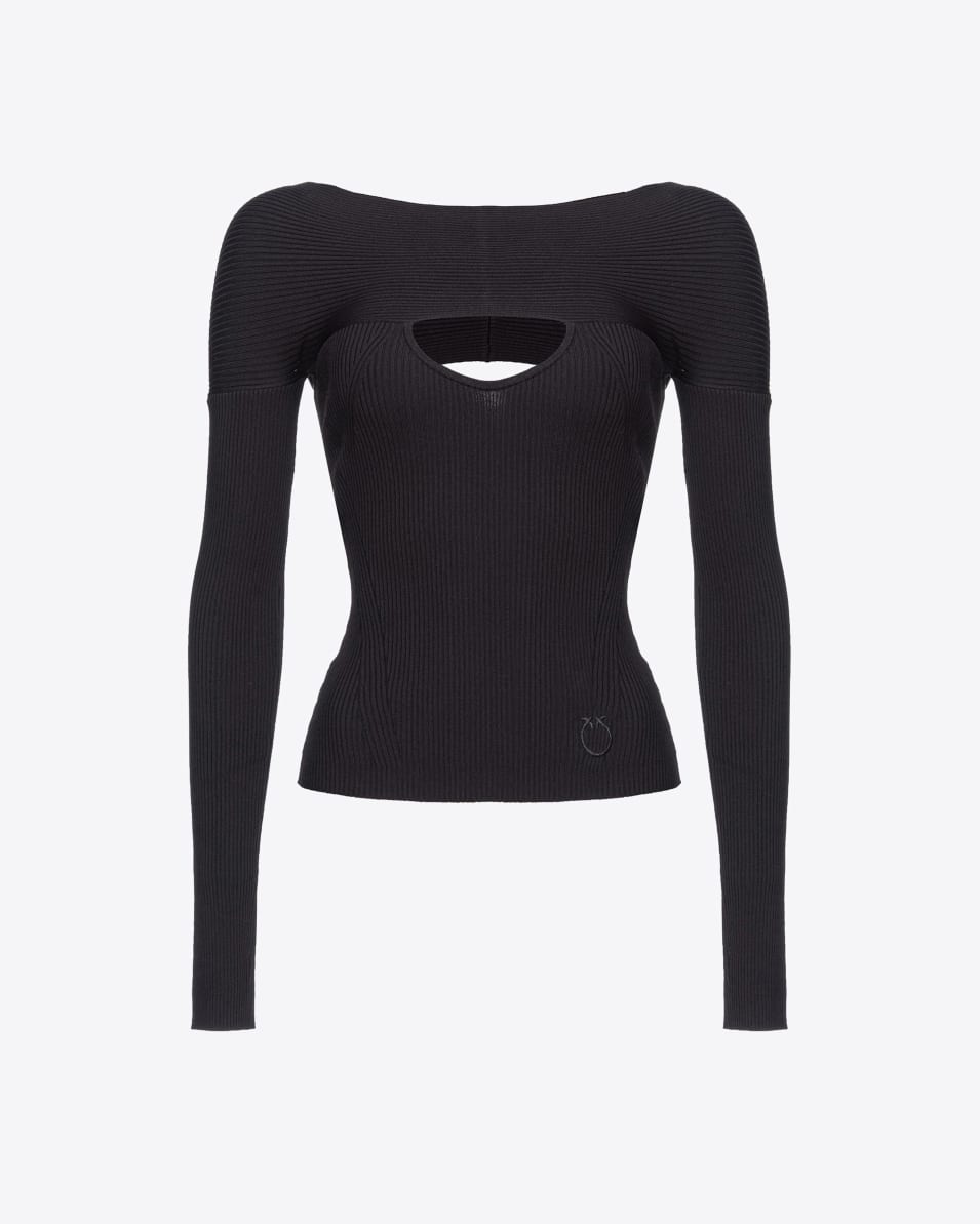 Pinko Rippstrickpullover mit Cut-outs