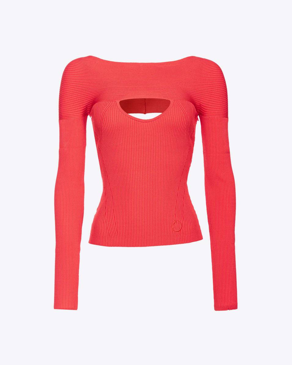 Pinko Rippstrickpullover mit Cut-outs