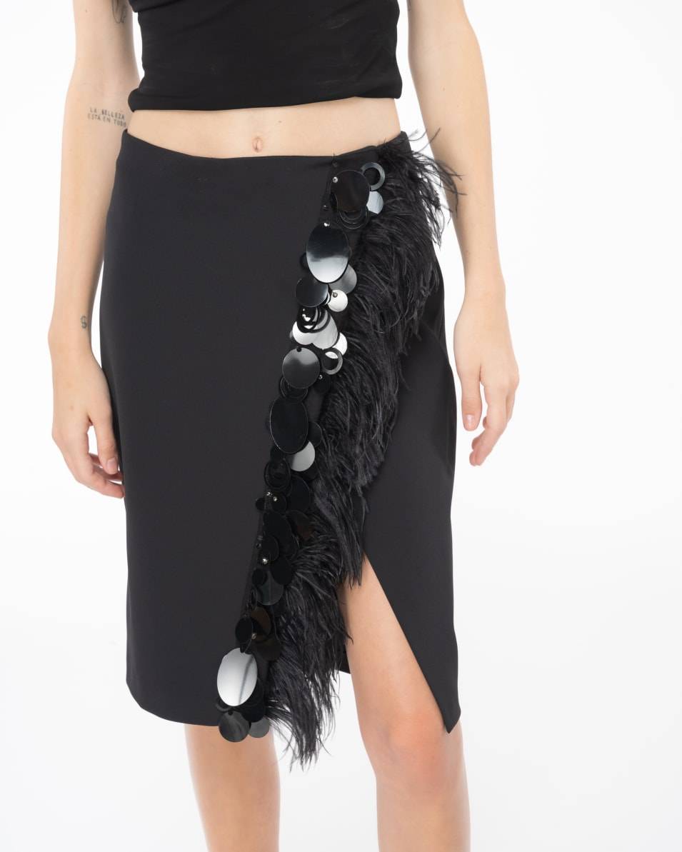 Pinko Rock Mit Federn Und Pailletten