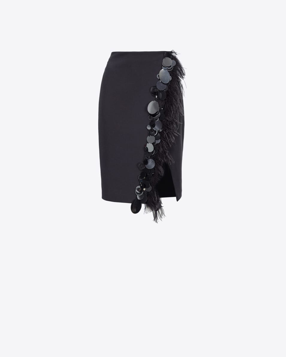 Pinko Rock mit Federn und Pailletten