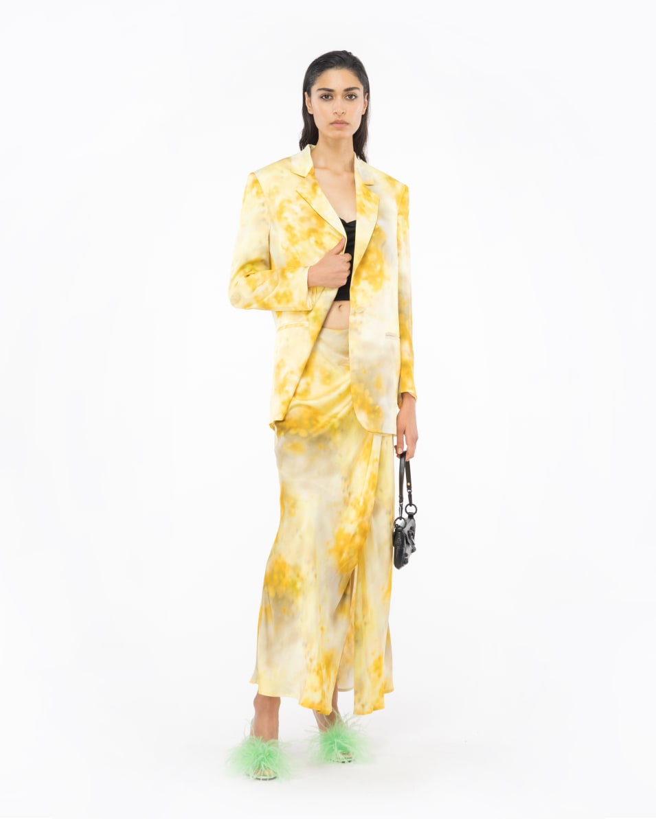 Pinko Satinblazer Blume Mit Farbverlauf