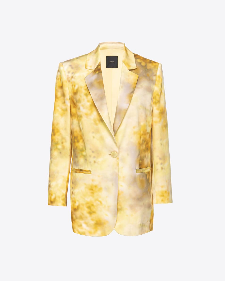 Pinko Satinblazer Blume mit Farbverlauf