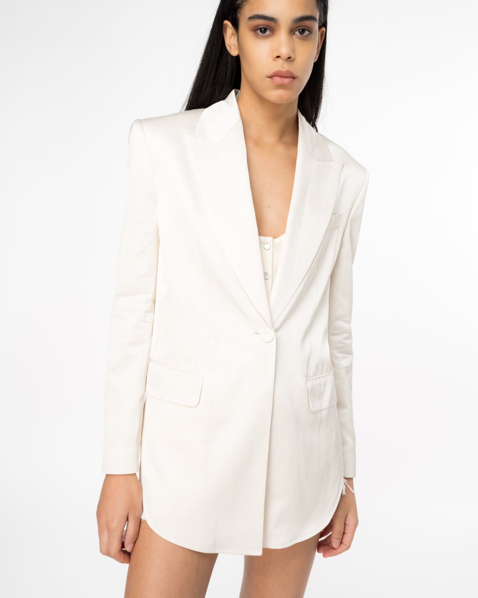 Pinko Satinblazer Mit Schmalem Gürtel