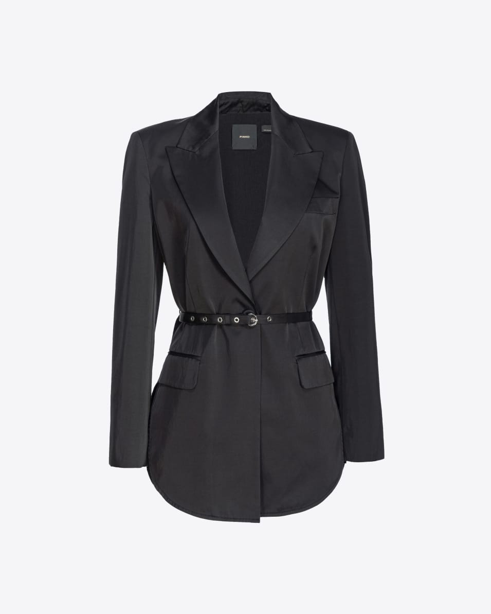 Pinko Satinblazer Mit Schmalem Gürtel