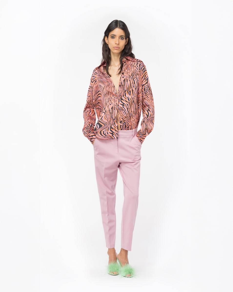 Pinko Satinbluse Verzerrter Print