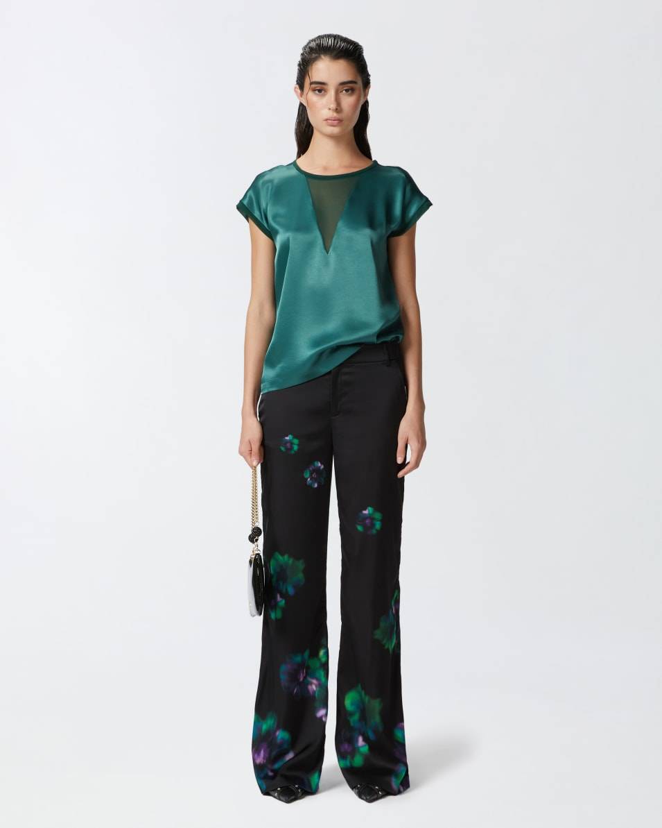 Pinko Satinhose Mit Blumenprint