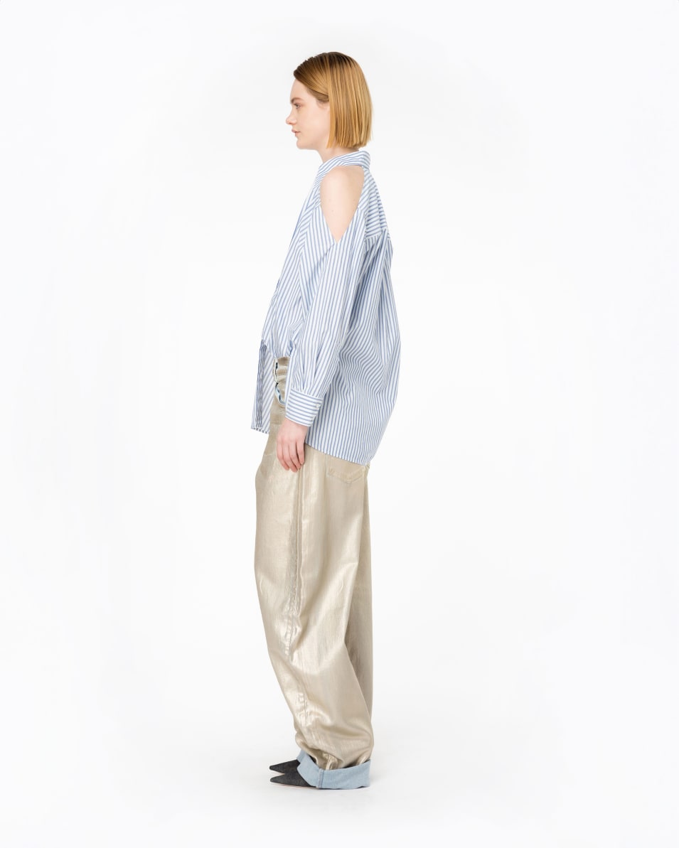 Pinko Schulterfreie Streifenbluse