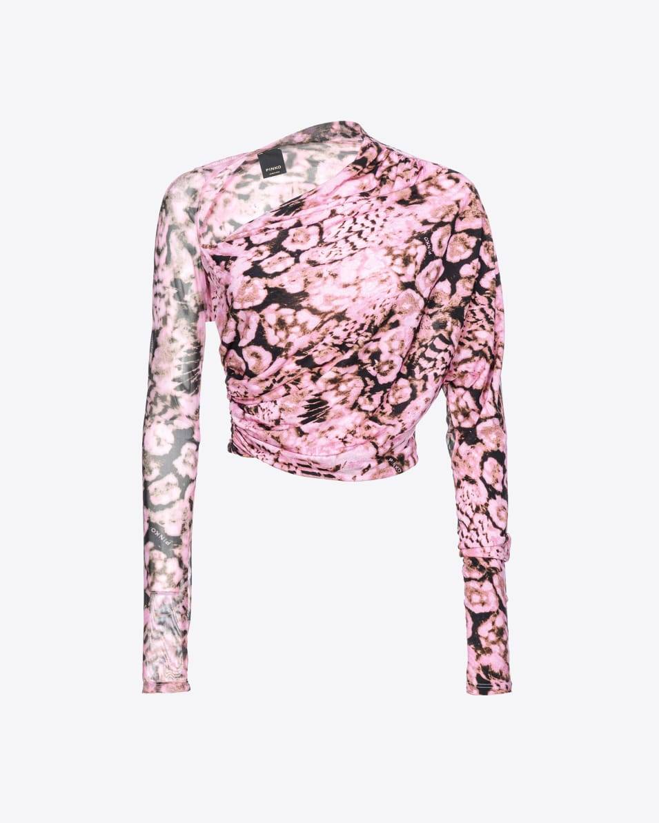 Pinko Shirt aus Jersey und Tüll Coral Scanner