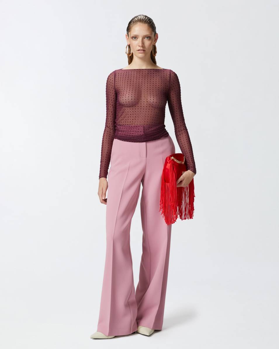 Pinko Shirt Aus Leichtem Tüll Mit Strasssteinen