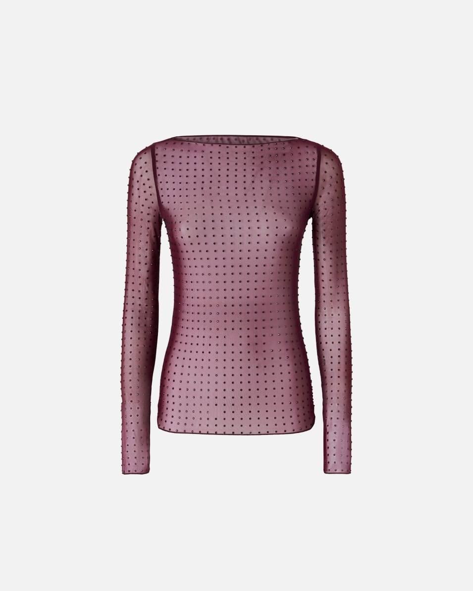 Pinko Shirt aus leichtem Tüll mit Strasssteinen