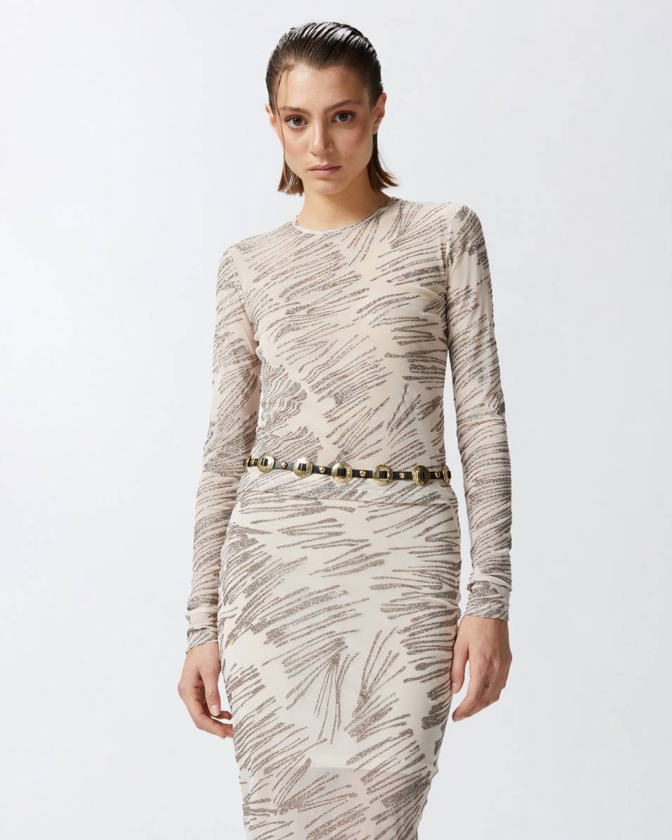 Pinko Shirt Aus Tüll Mit Glitzerprint