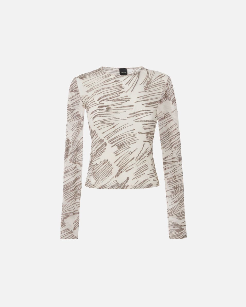 Pinko Shirt aus Tüll mit Glitzerprint