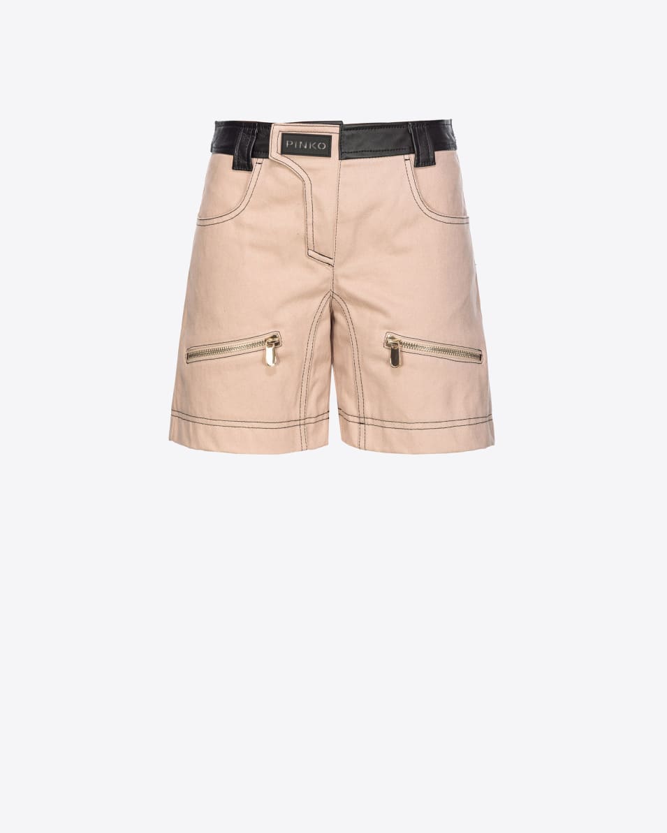 Pinko Shorts aus Baumwolle und Leder