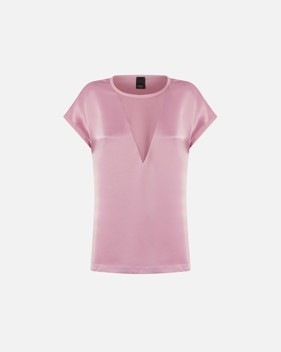 Pinko T-Shirt-Bluse aus Satin und Georgette