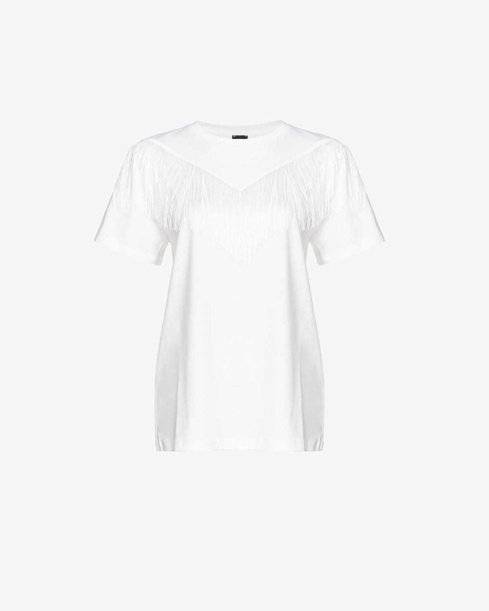 Pinko T-Shirt mit feinen Fransen