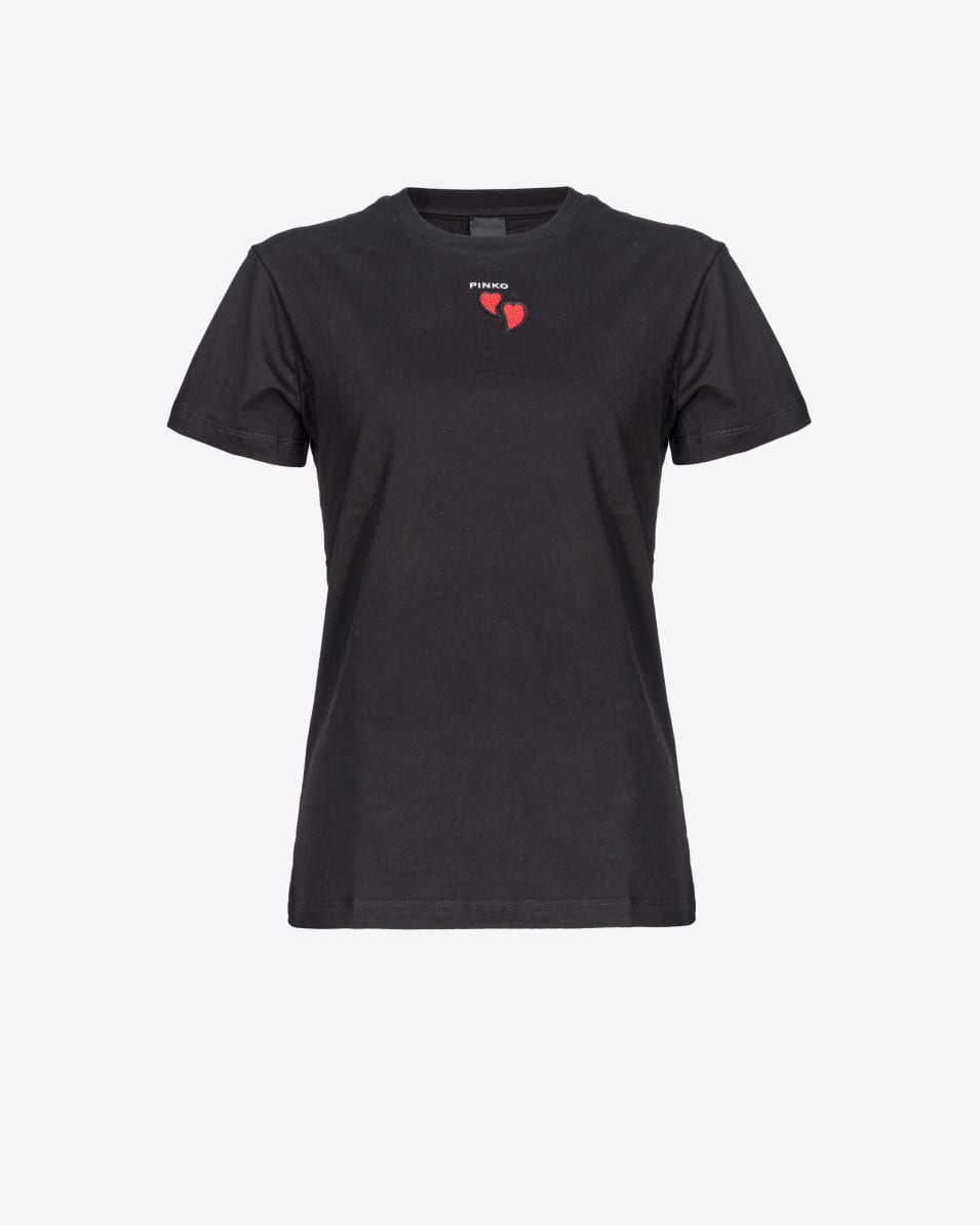 Pinko T-Shirt mit Herzstickerei