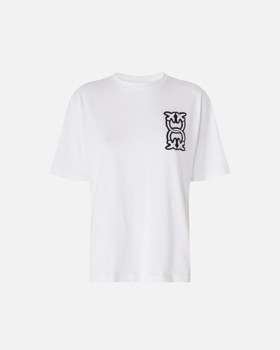 Pinko T-Shirt mit Logo-Patch Love Birds Monogram