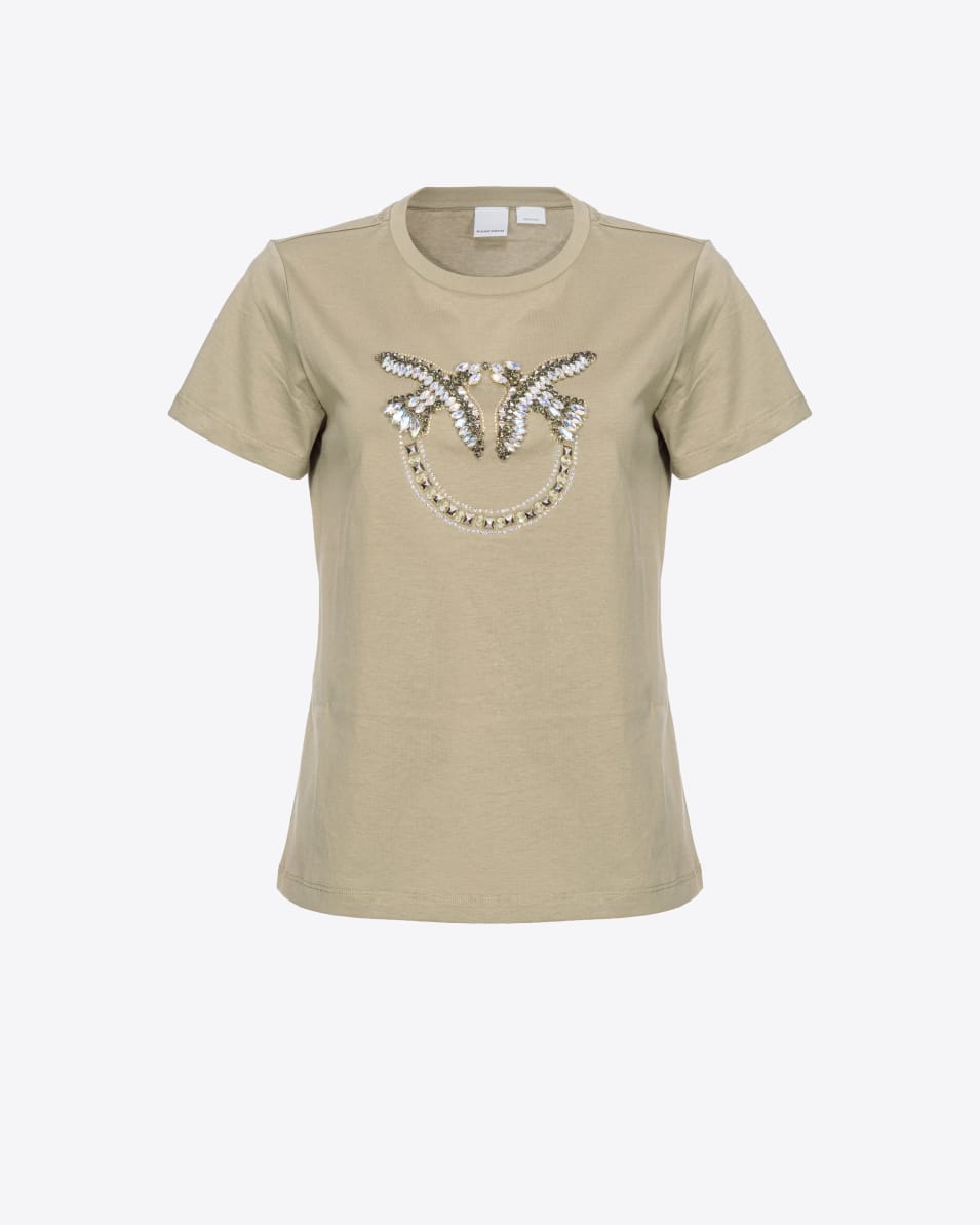 Pinko T-Shirt mit Love Birds-Stickerei