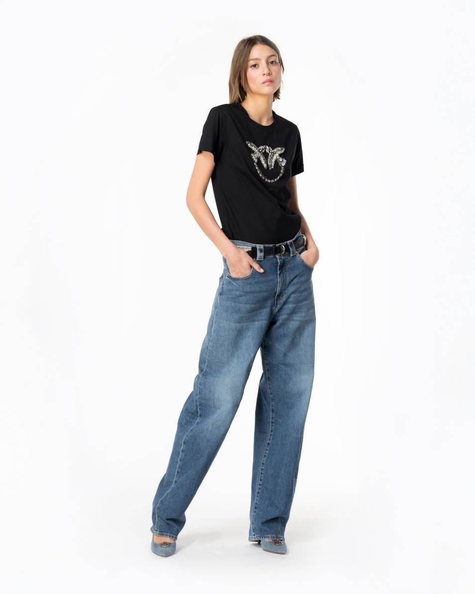 Pinko T-Shirt Mit Love Birds-Stickerei