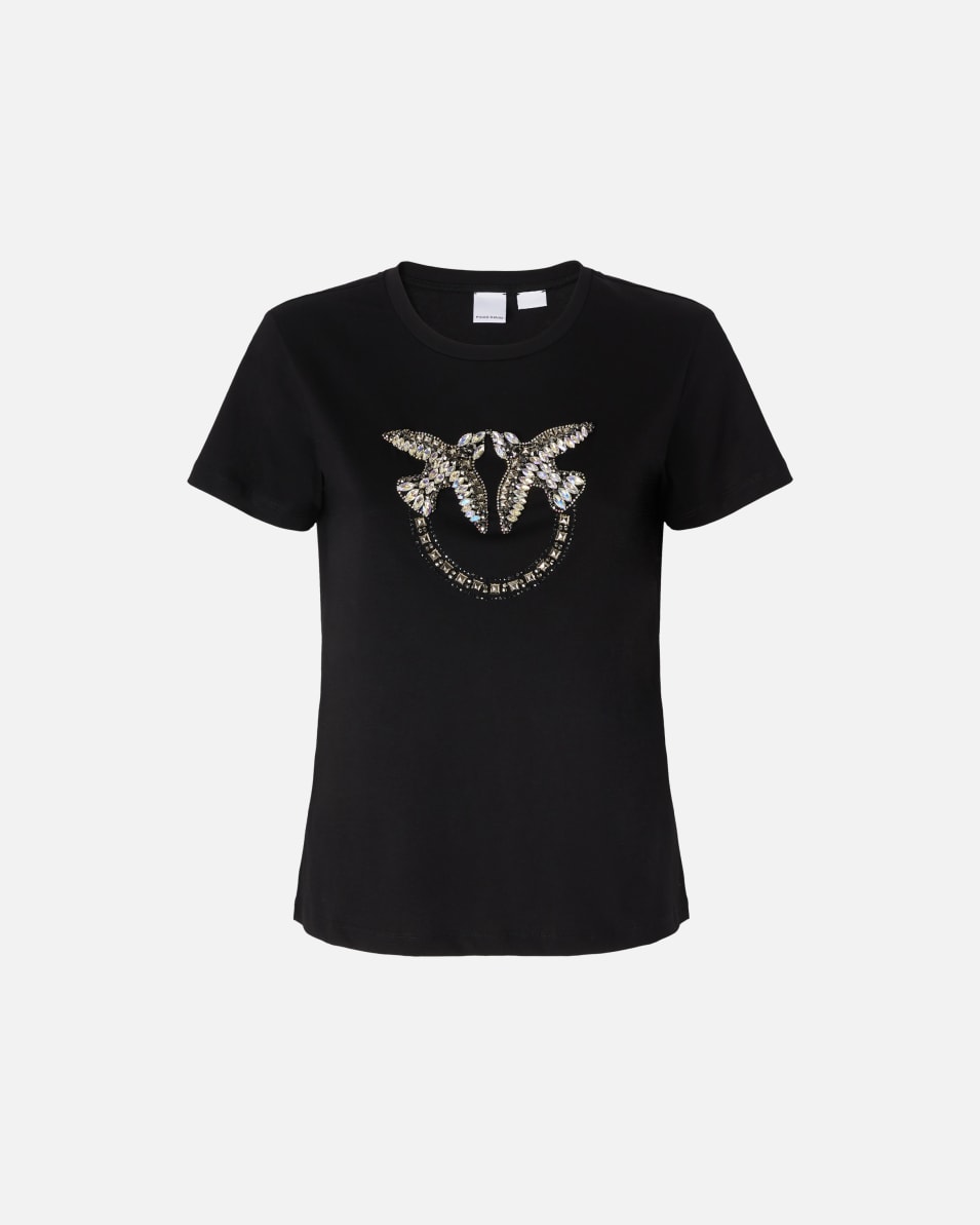 Pinko T-Shirt mit Love Birds-Stickerei