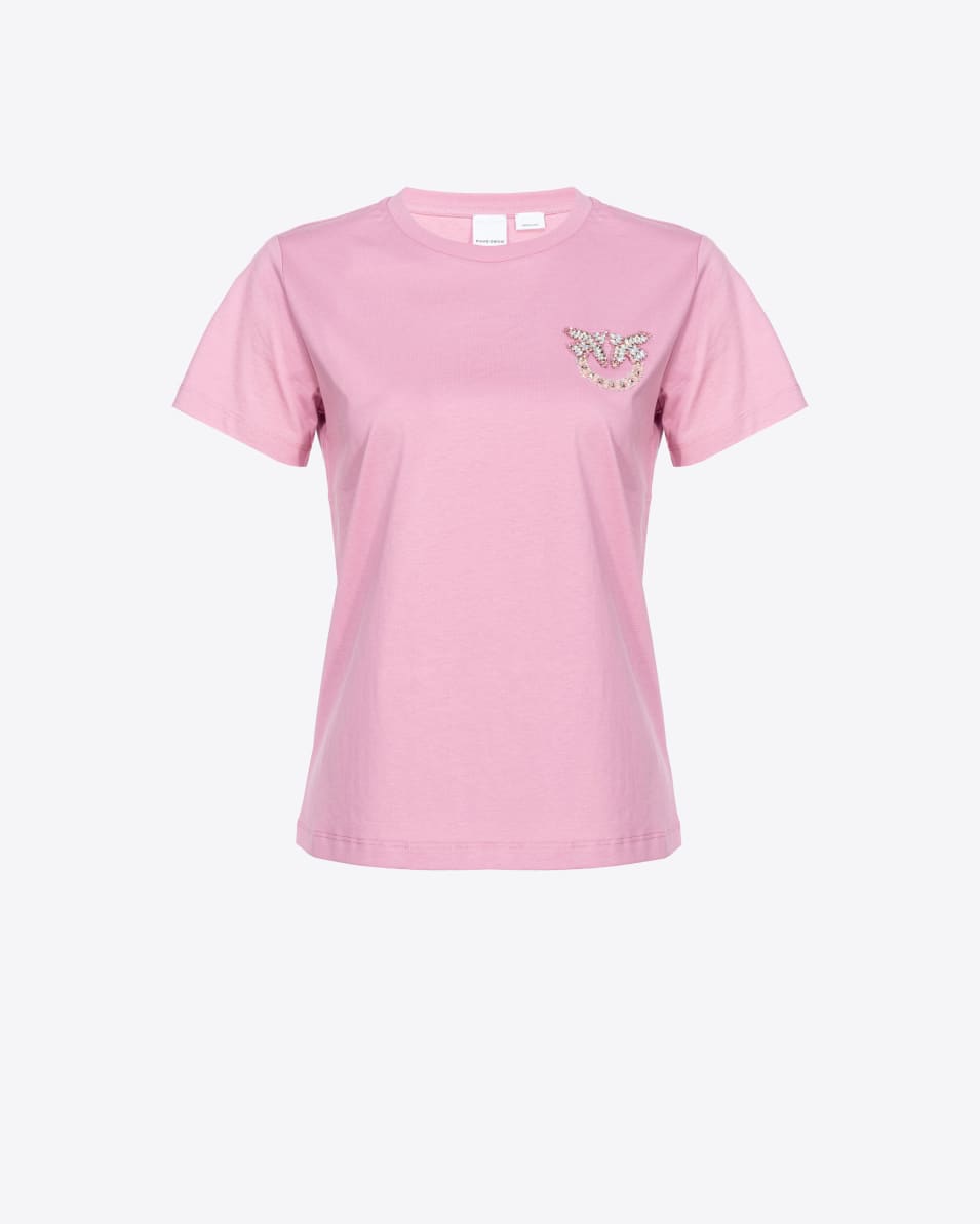 Pinko T-Shirt mit Mini-Logo-Stickerei Love Birds