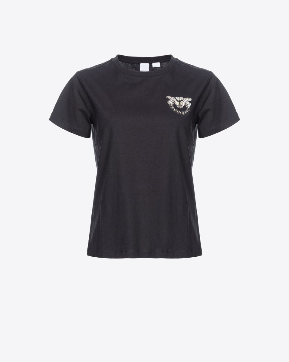 Pinko T-Shirt mit Mini-Logo-Stickerei Love Birds