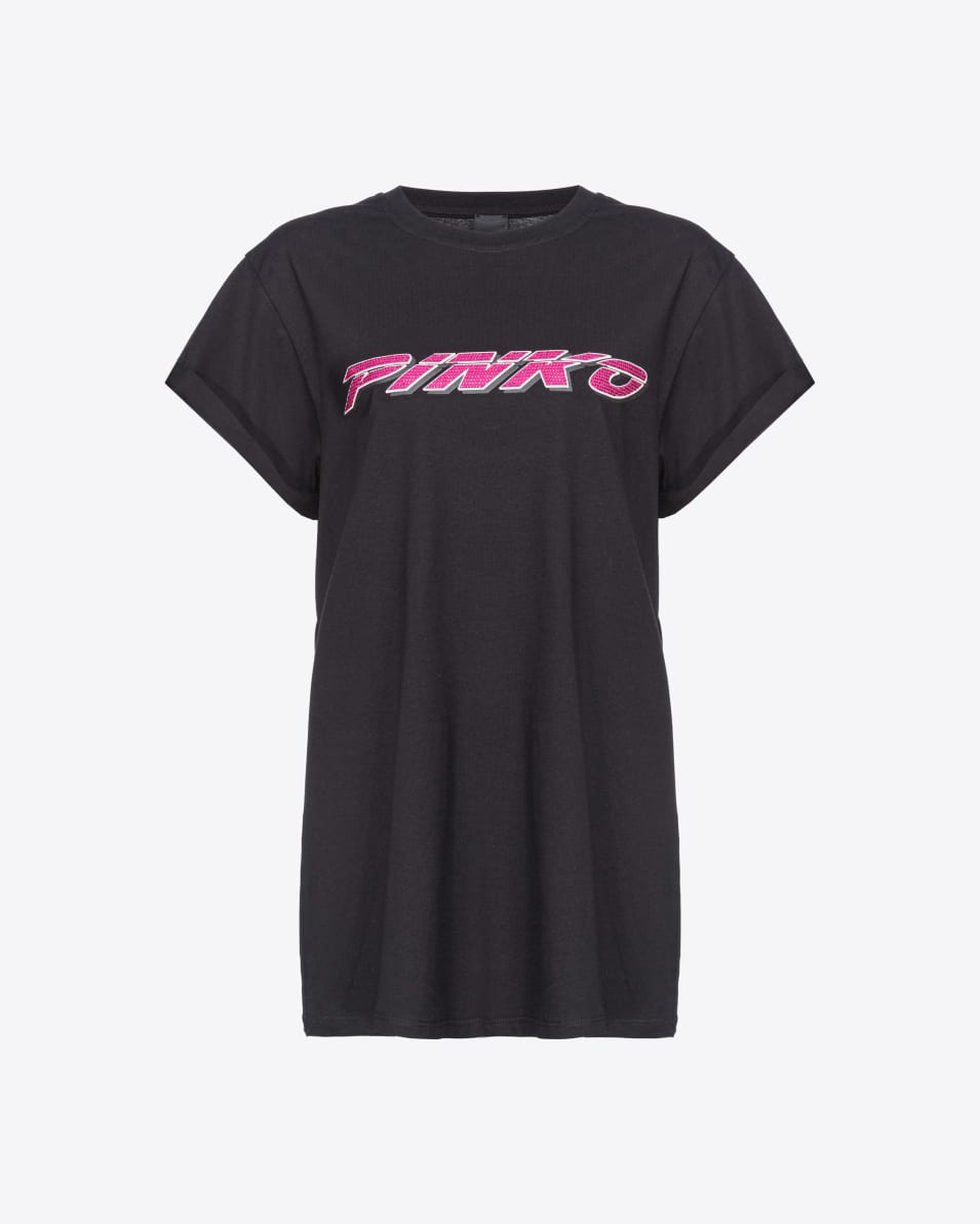 Pinko T-Shirt mit strassbesetztem PINKO-Print