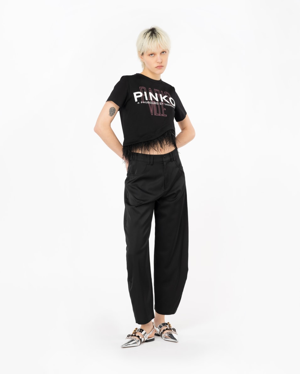 Pinko T-Shirt PINKO Cities Mit Federn