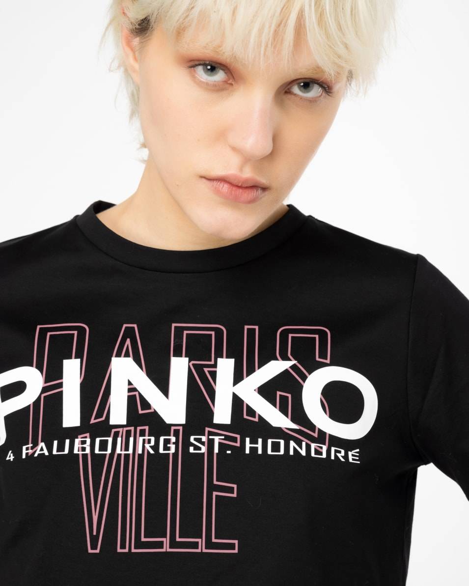 Pinko T-Shirt PINKO Cities Mit Federn